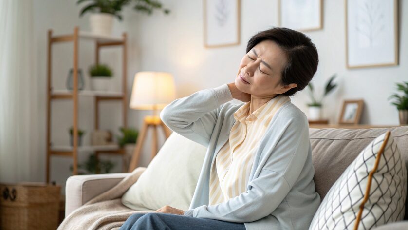 肩こりに悩む女性