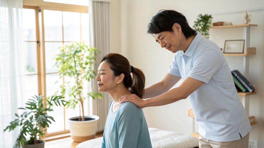 整体で自律神経のケアを受ける女性の施術イメージ