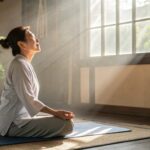 呼吸とストレッチで自律神経を整える女性のイメージ