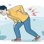 腰痛に悩む男性のイラスト