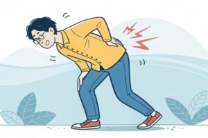 腰痛に悩む男性のイラスト