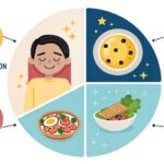 セロトニンを増やすイメージした幸せホルモンのイラスト