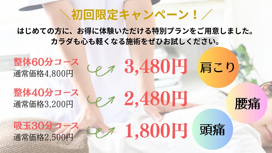 八王子市で話題の耳つぼダイエット!健康的に痩せるなら【さわい整体院】 2 お得なキャンペーン実施中!