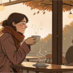 急に寒くなってきた今こそ注意!冷えと血流低下を防ぐ〈整体×吸い玉〉の力 29 寒い朝に温かい飲み物で体を温める女性