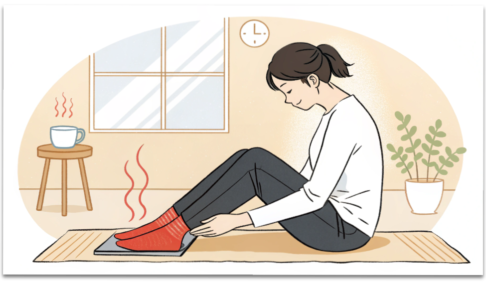 足先の冷えを改善する温活ケアをイメージした整体院ブログ用アイキャッチ画像