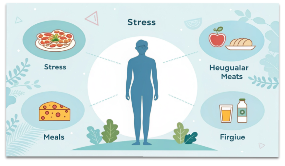 腸活とは?東洋医学と整体で整える自律神経と腸内環境の方法 12 腸内環境を乱しやすい生活習慣のイメージ