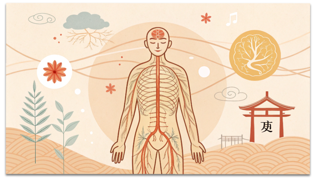 腸と自律神経のつながりを表したイラスト