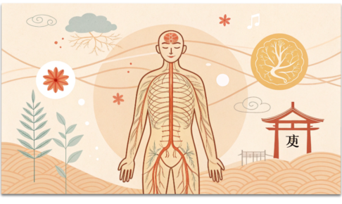 腸と自律神経のつながりを表したイラスト