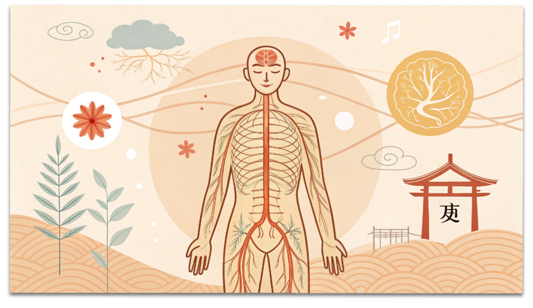 腸活とは?東洋医学と整体で整える自律神経と腸内環境の方法 1 腸と自律神経のつながりを表したイラスト