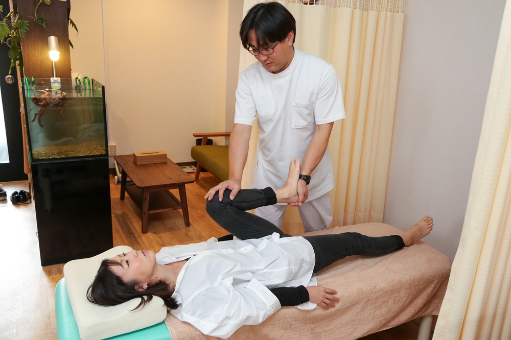 ストレッチ施術の様子