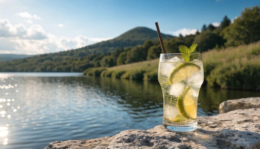 涼しげな飲みもの、夏の穏やかな風景